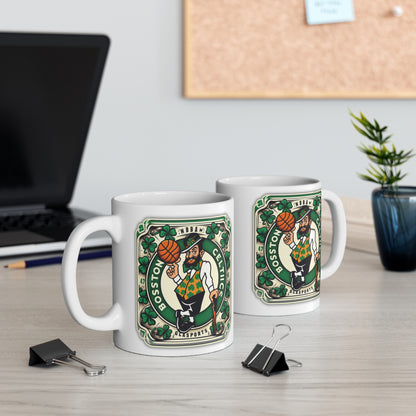 Mug with custom design 11oz, basketball lovers Cup (Boston Celtics, NBA basketball team)
