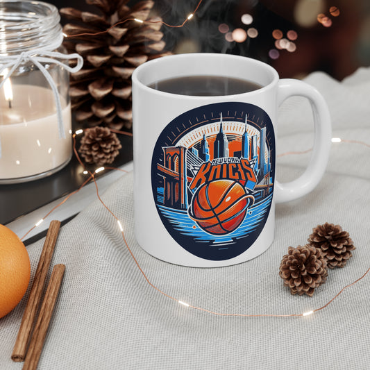 Mug with custom design 11oz, basketball lovers Cup (New York Knicks, NBA basketball team)
