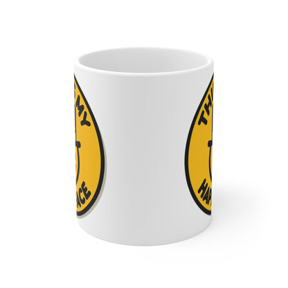 Mug with custom design 11oz, Cup with special phrase (This is my happy face)