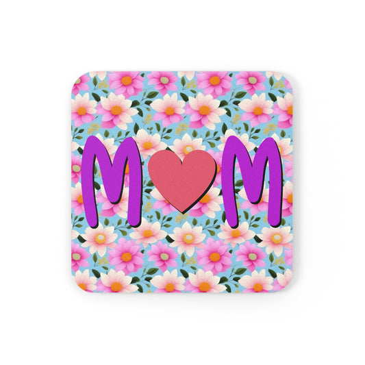 Non-slip premium cork coaster, furniture protection, mama gift, Mother's Day, gifts for mom, flower design for mom
