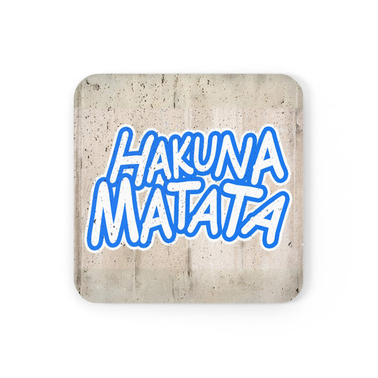 Non-slip premium cork coaster, furniture protection (Hakuna matata)