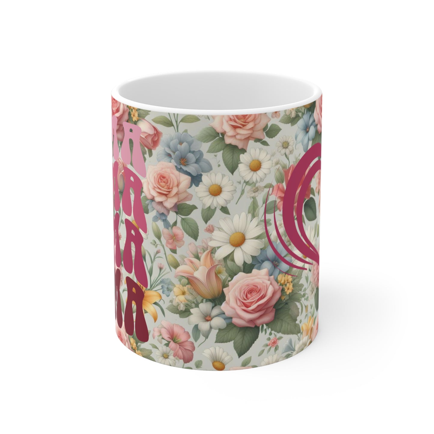 Mug with custom design 11oz, gifts for mom, personalized Cup for mom, mama gifts, floral design