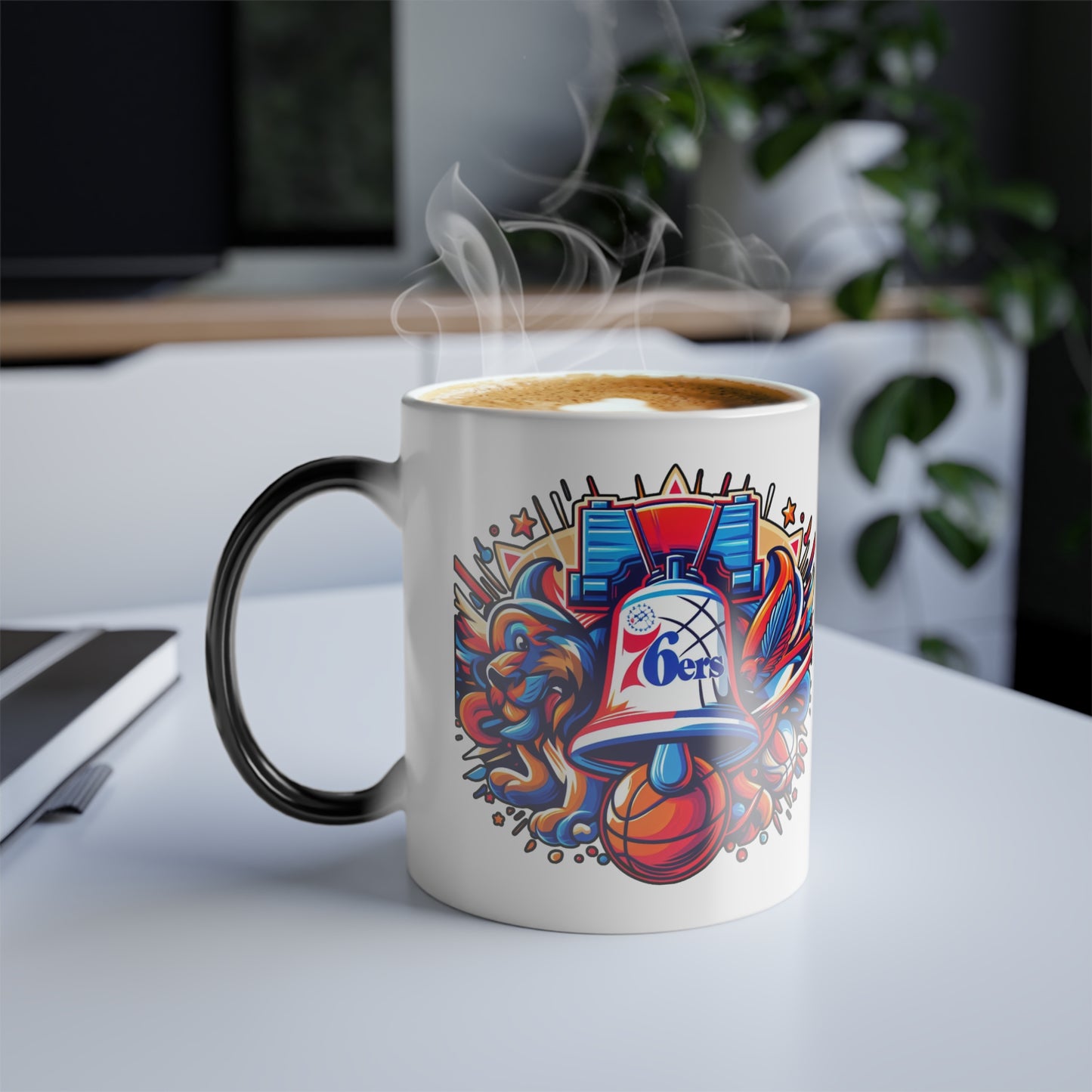 Color morphing ceramic custom Mug 11oz  (Philadelphia 76ers, NBA basketball team)