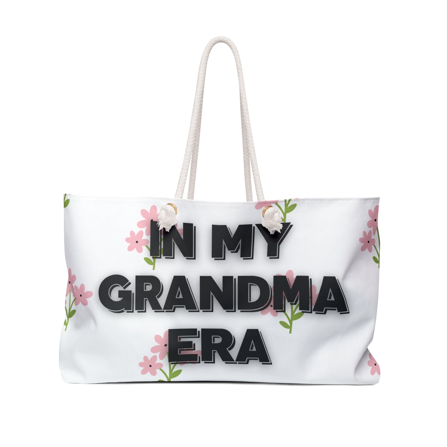 Personalized spacious Weekender Bag, Mother's Day, flower designs, Gifts for mom's day, custom mama bag (in my grandma era)