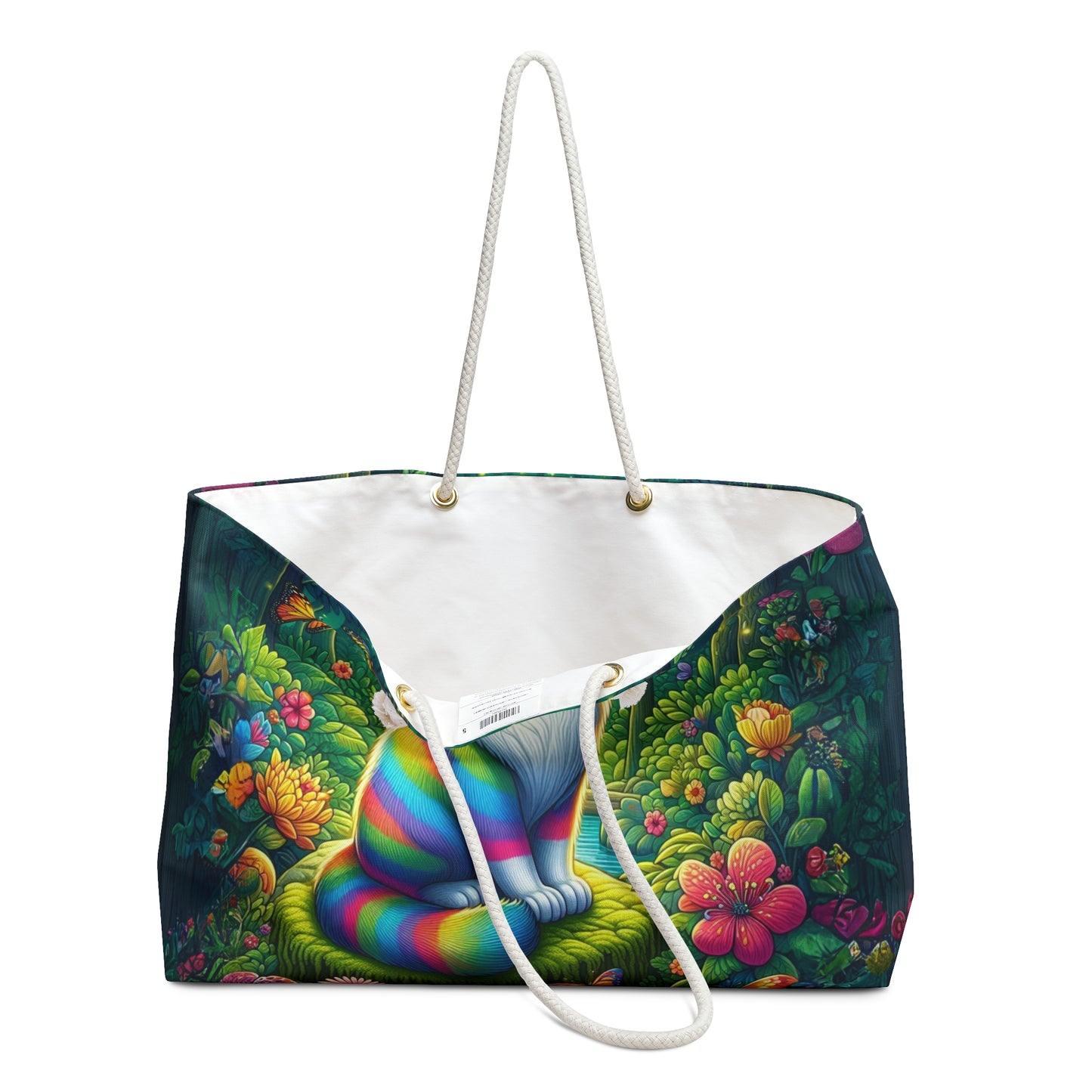 Spacious polyester Weekender Bag (Colorful cat)