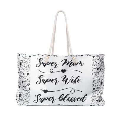 Personalized spacious Weekender Bag, Mother's Day, flower designs, Gifts for mom's day, custom mama bag (super mom)