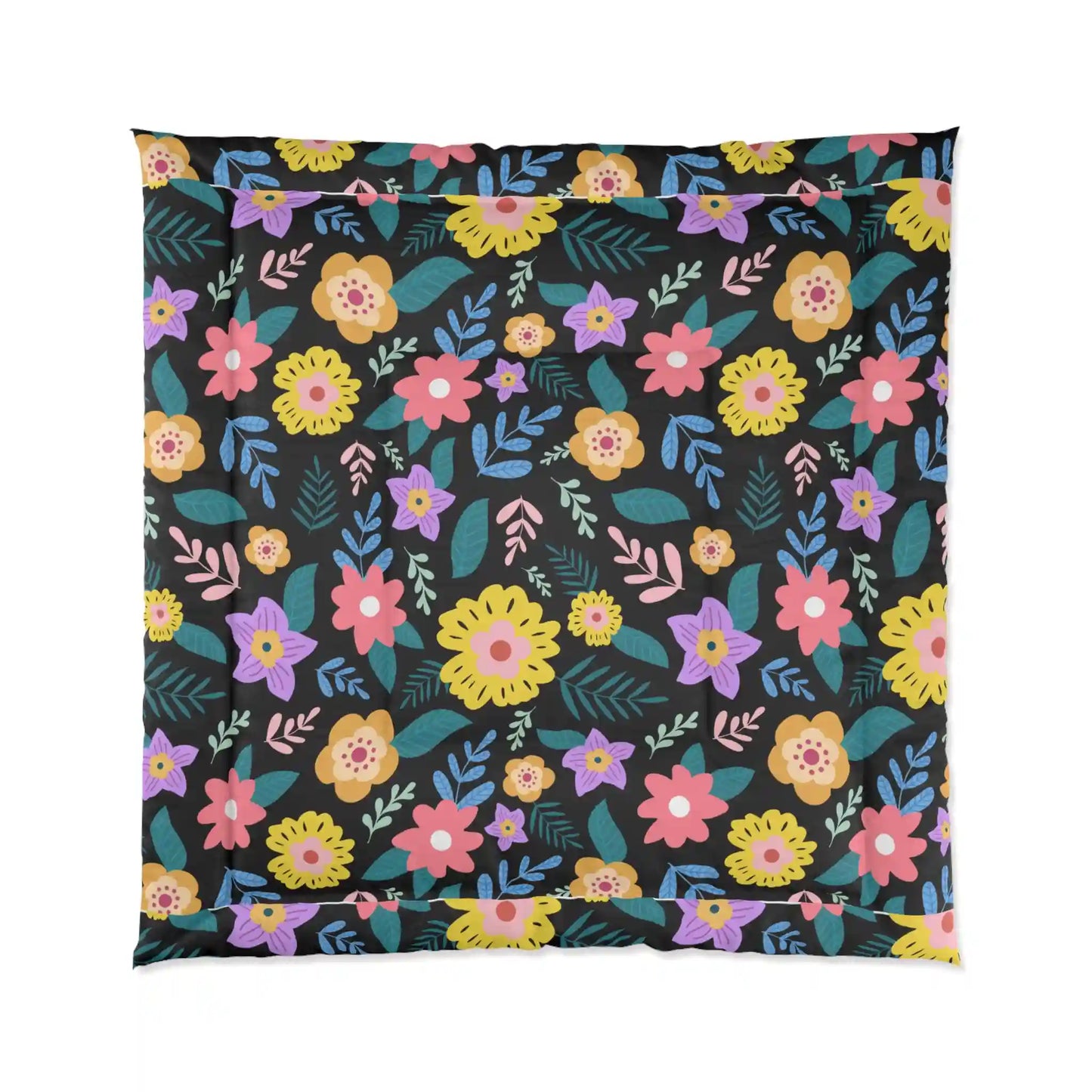 Comforter, quilting, laying, bed quilt (Flowers)