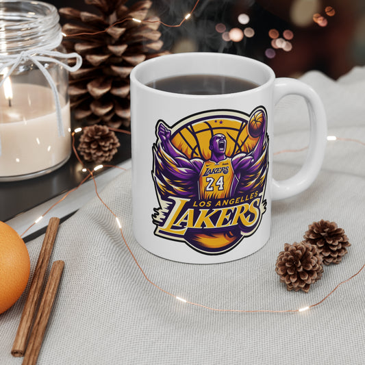 Mug with custom design 11oz, basketball lovers Cup (Los Angeles Lakers, NBA basketball team)