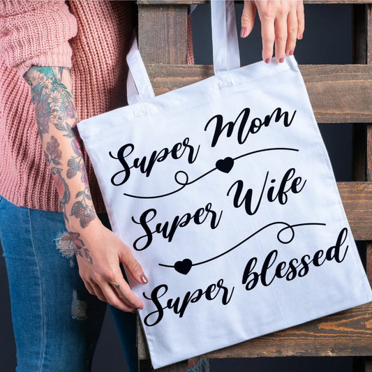 Personalized Tote Bag for daily use, gifts for mom, Mother's Day, Mother's Day Bags (super mom)