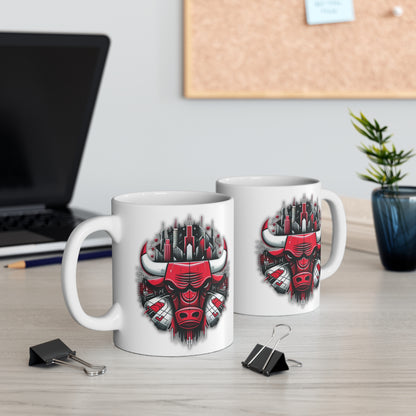 Mug with custom design 11oz, basketball lovers Cup (Chicago Bulls, NBA basketball team)
