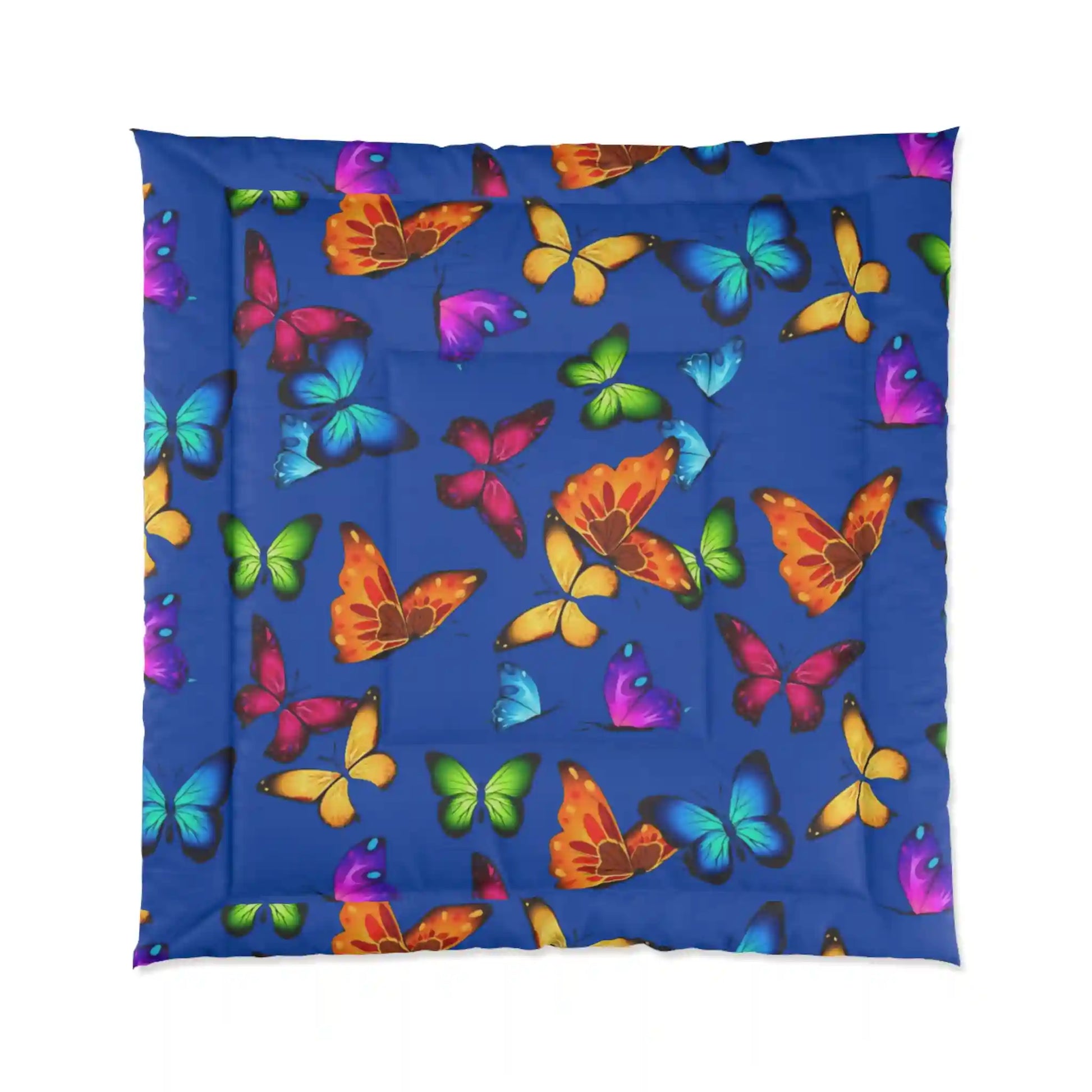 Comforter, quilting, laying, bed quilt  (Butterflies)