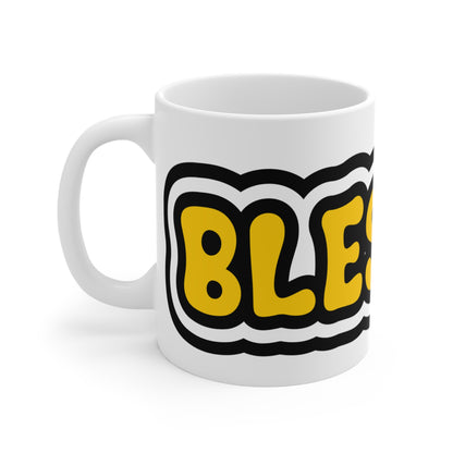 Mug with custom design 11oz, Cup with special phrase (Blessed)