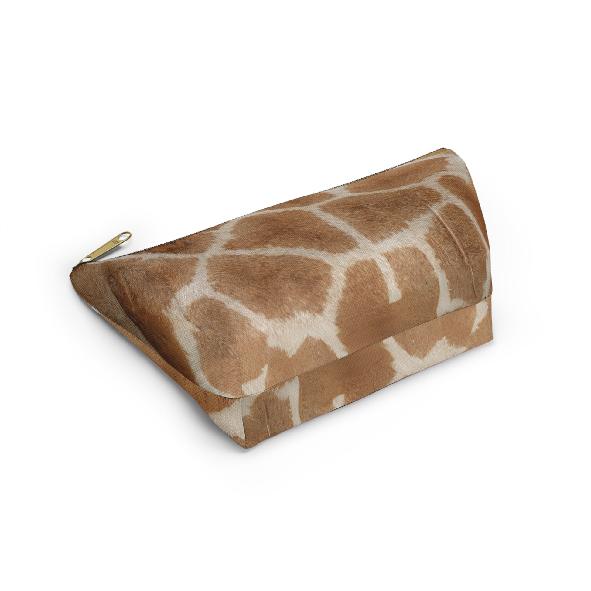 Everyday bag with T-bottom, perfect for accessories, makeup, technology or travel  (Giraffe skin)