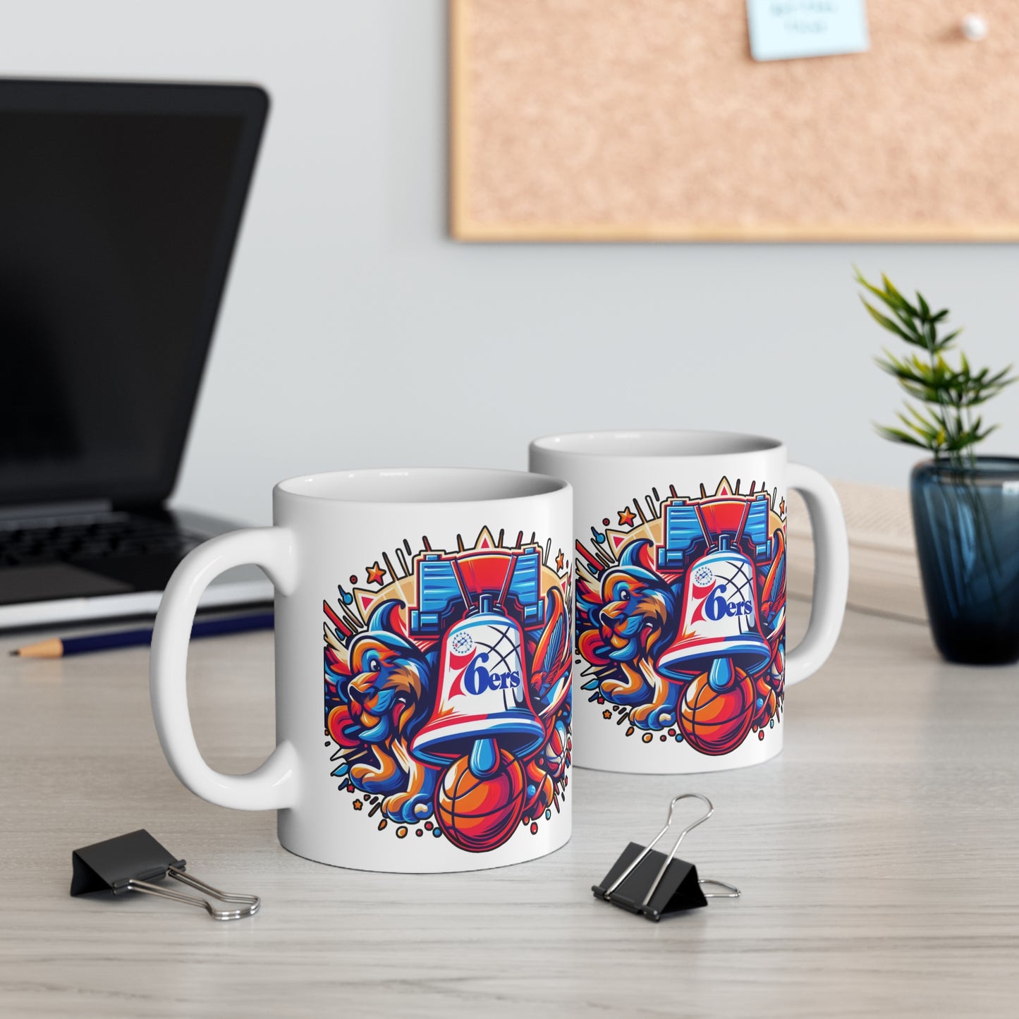 Mug with custom design 11oz, basketball lovers Cup (Philadelphia 76ers, NBA basketball team)