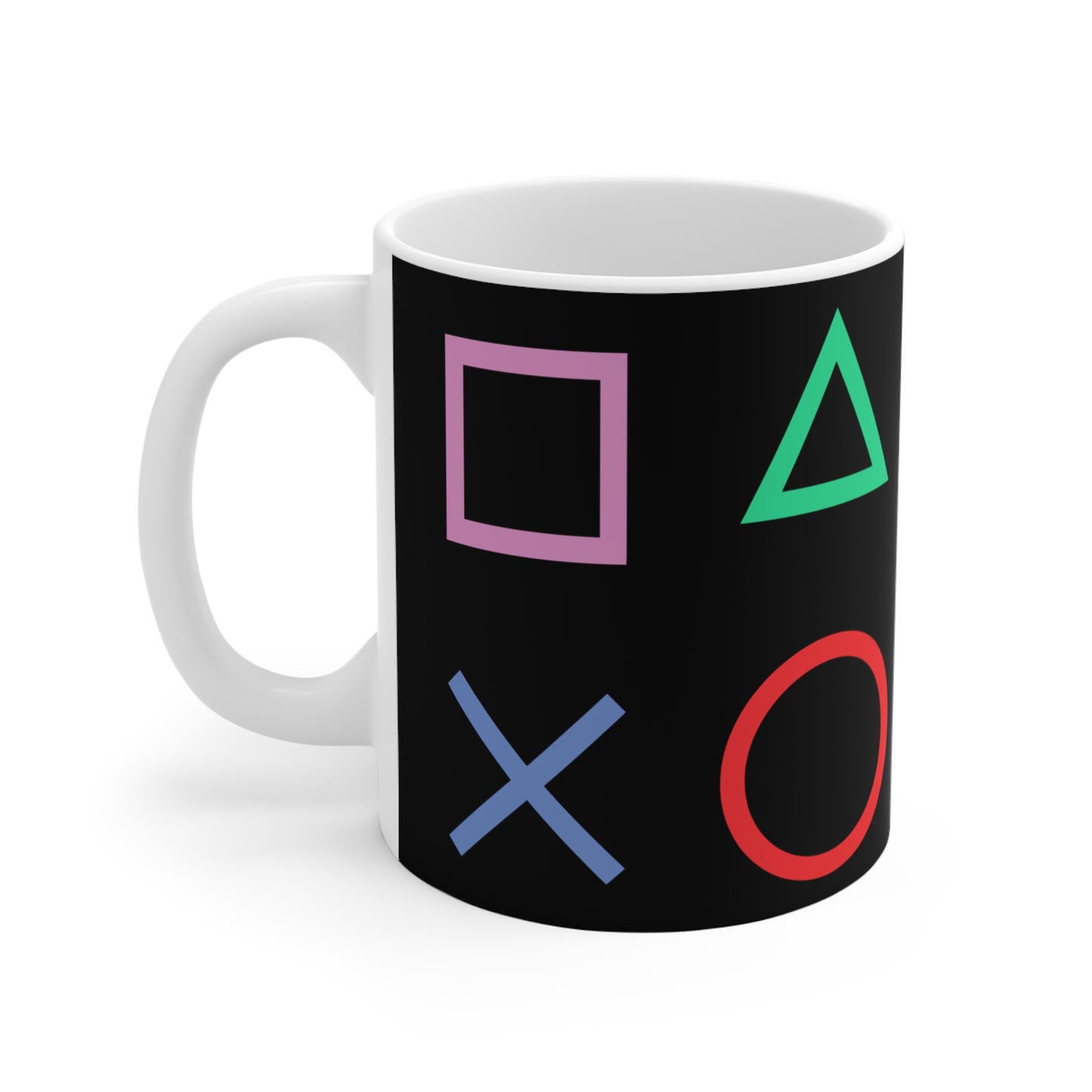 Mug with custom design 11oz, Cup for video game lovers, gamer Mug, gaming mug (Playstation buttons)