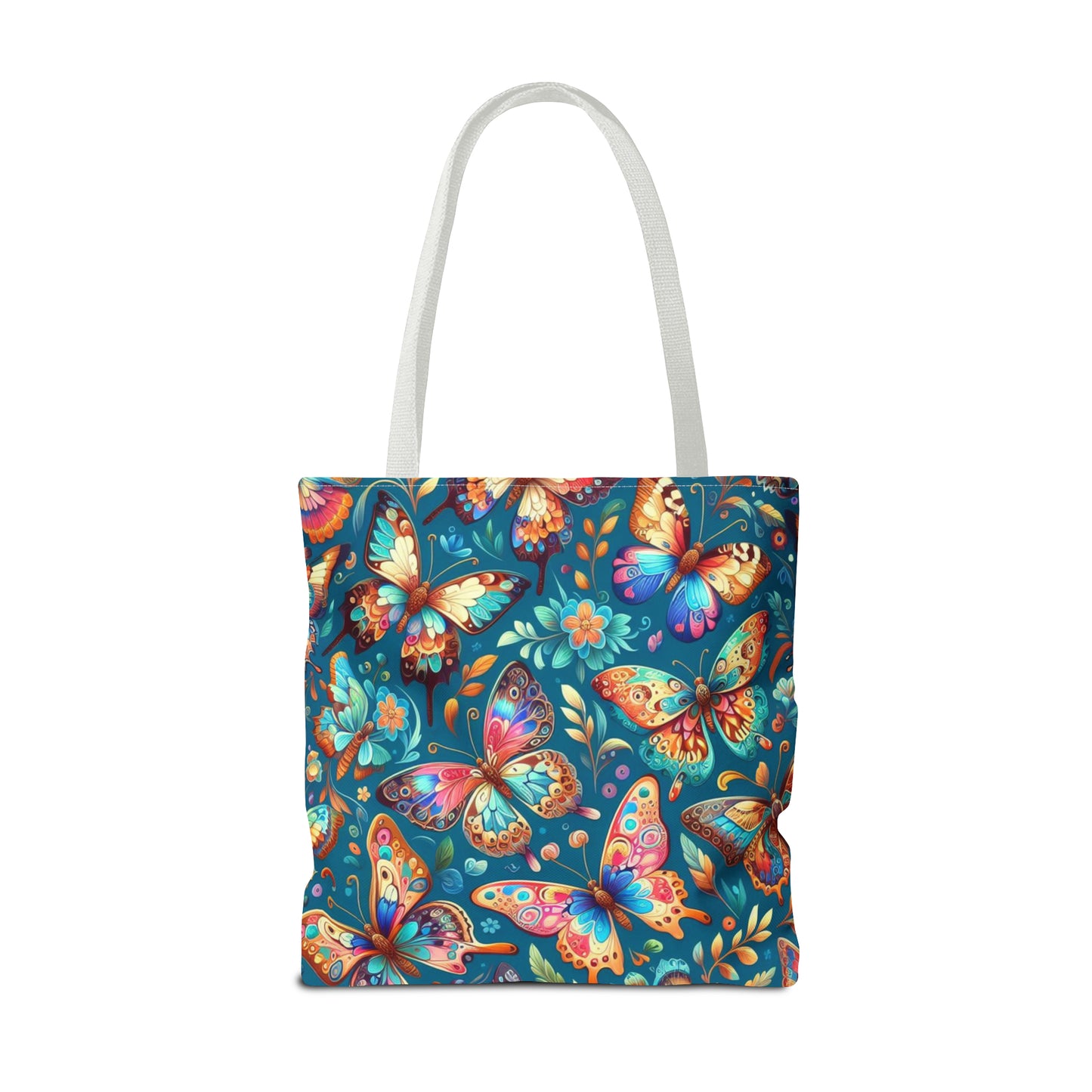 Personalized Tote Bag for daily use (Butterflies with blue background)