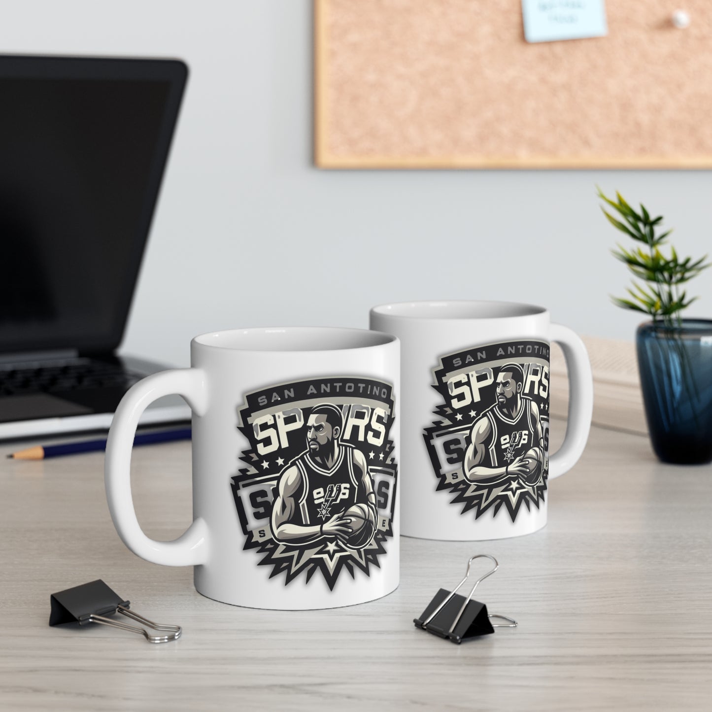Mug with custom design 11oz, basketball lovers Cup (San Antonio Spurs, NBA basketball team)