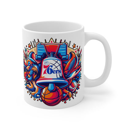 Mug with custom design 11oz, basketball lovers Cup (Philadelphia 76ers, NBA basketball team)