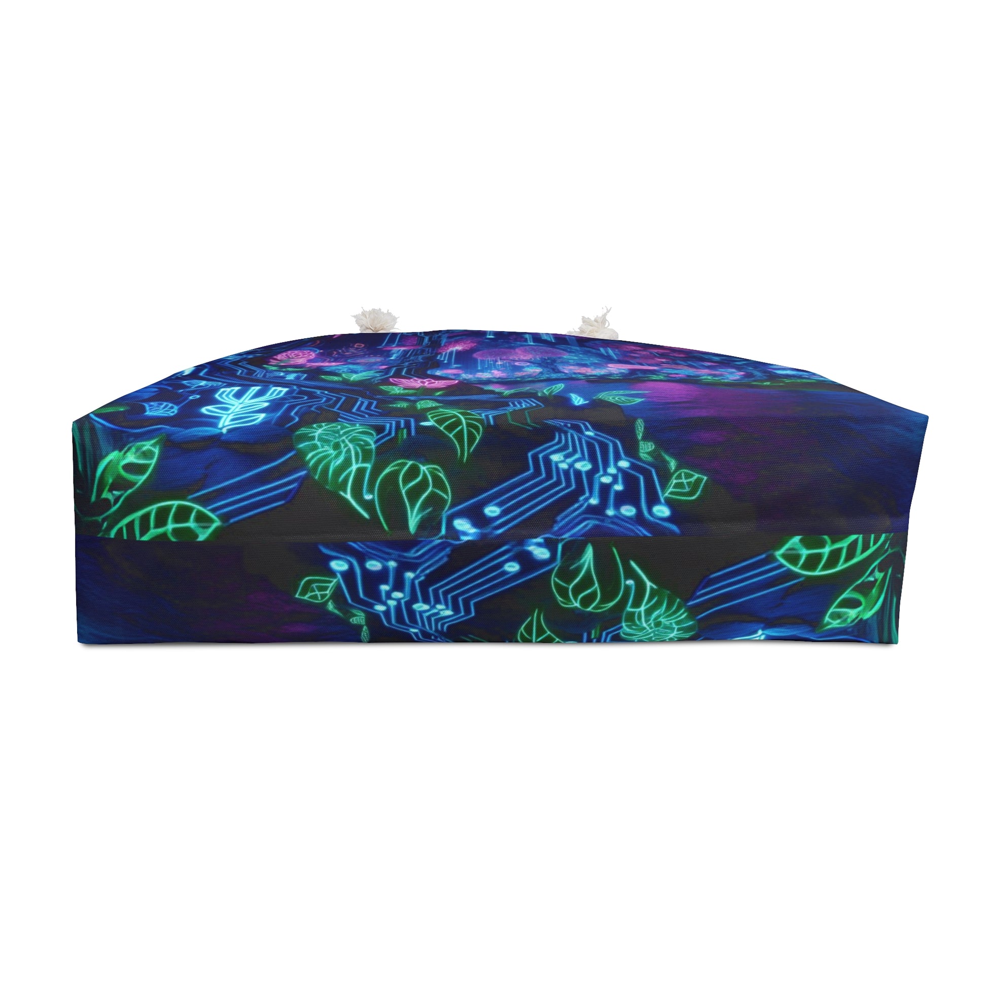 Spacious polyester Weekender Bag (Neon-lit jungle)