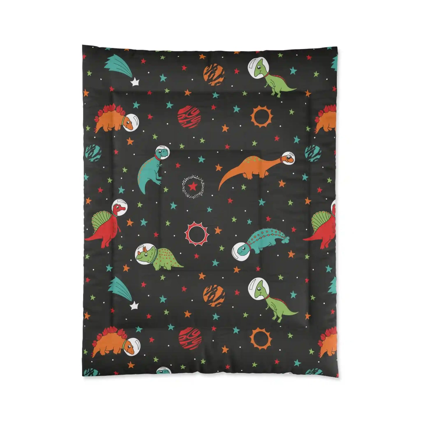 Comforter, quilting, laying, bed quilt (Dinosaurs)