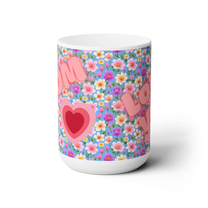 Mug with custom design 15oz, Mother's Day, gifts for mom, personalized Cup for mom, mama gifts, floral design