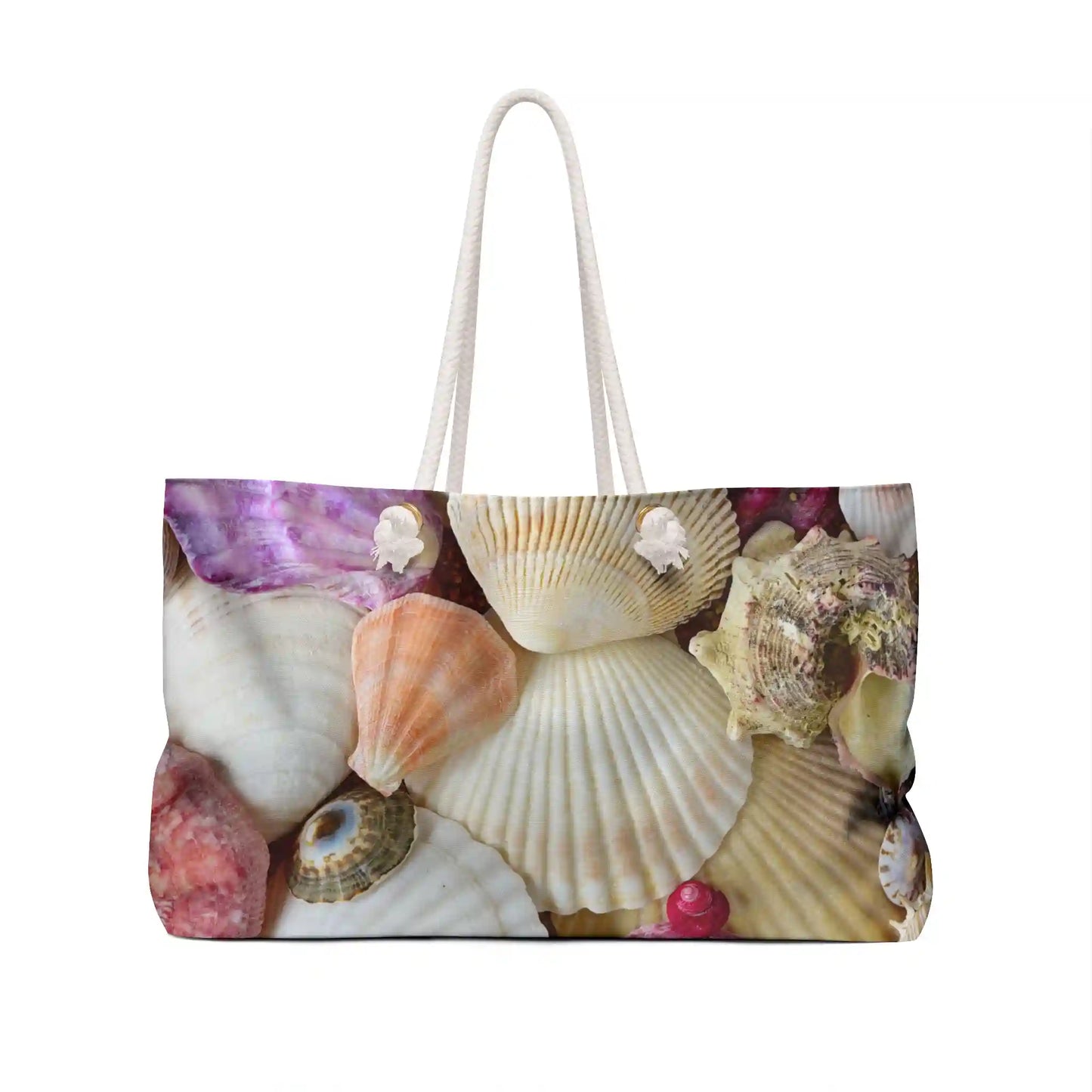 Spacious polyester Weekender Bag (Custom Seashells design)