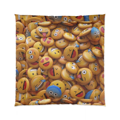 Comforter, quilting, laying, bed quilt (Emoji)