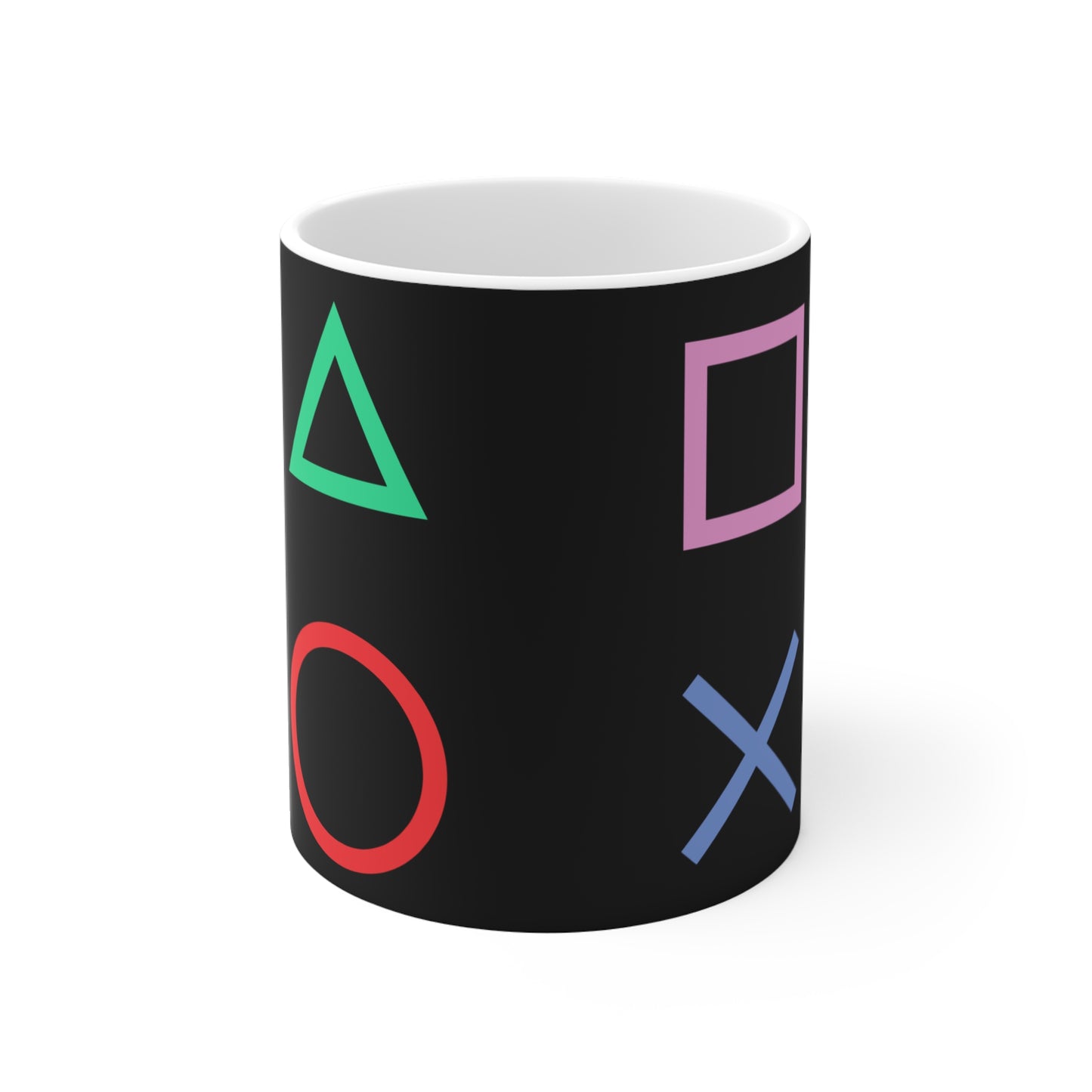 Mug with custom design 11oz, Cup for video game lovers, gamer Mug, gaming mug (Playstation buttons)