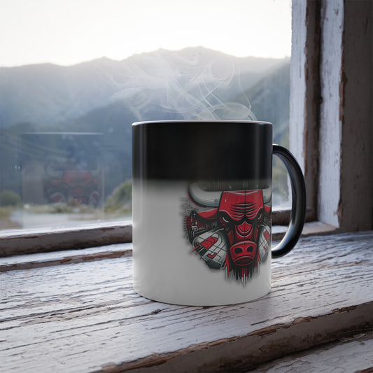 Color morphing ceramic custom Mug 11oz  (Chicago Bulls, NBA basketball team)