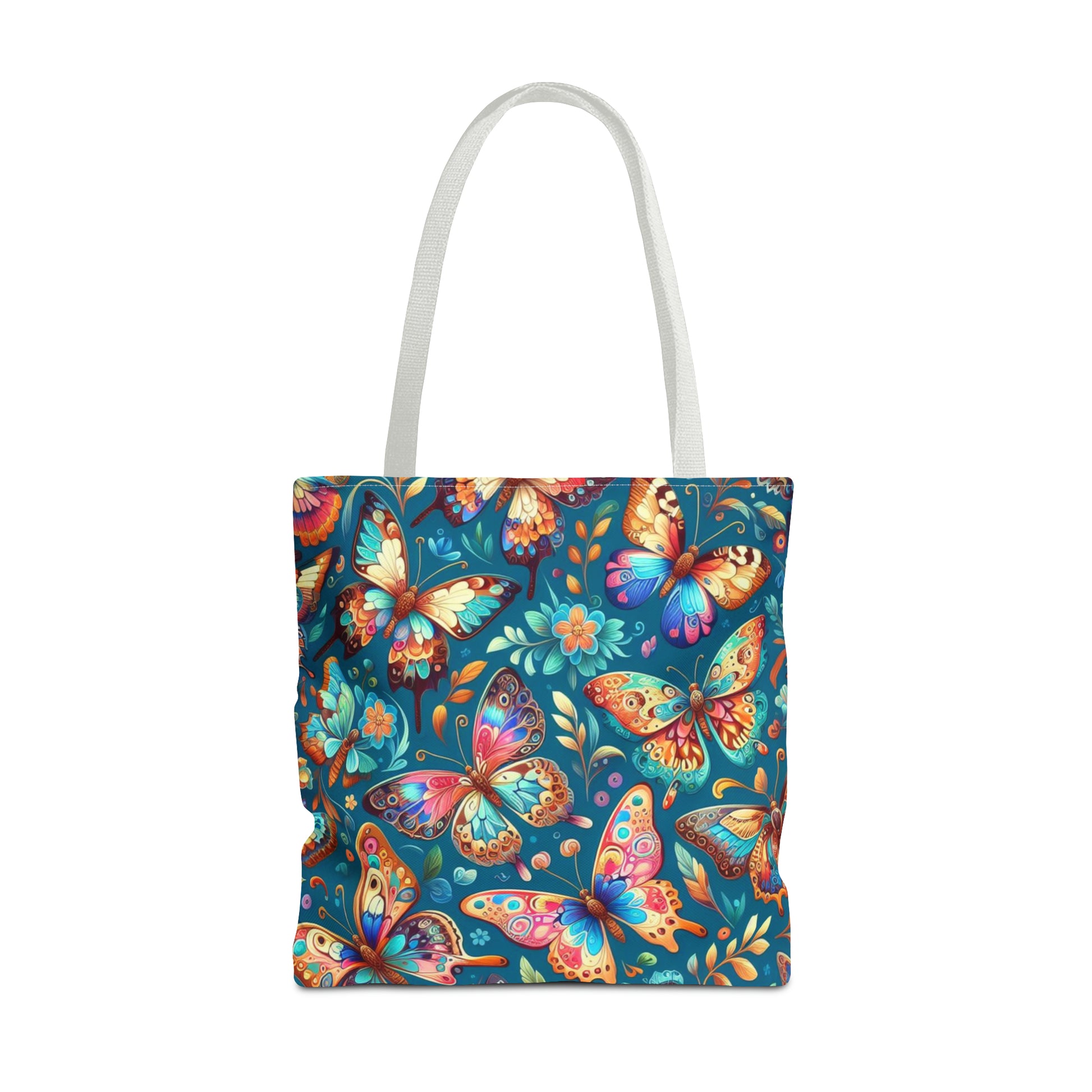 Personalized Tote Bag for daily use (Butterflies with blue background)