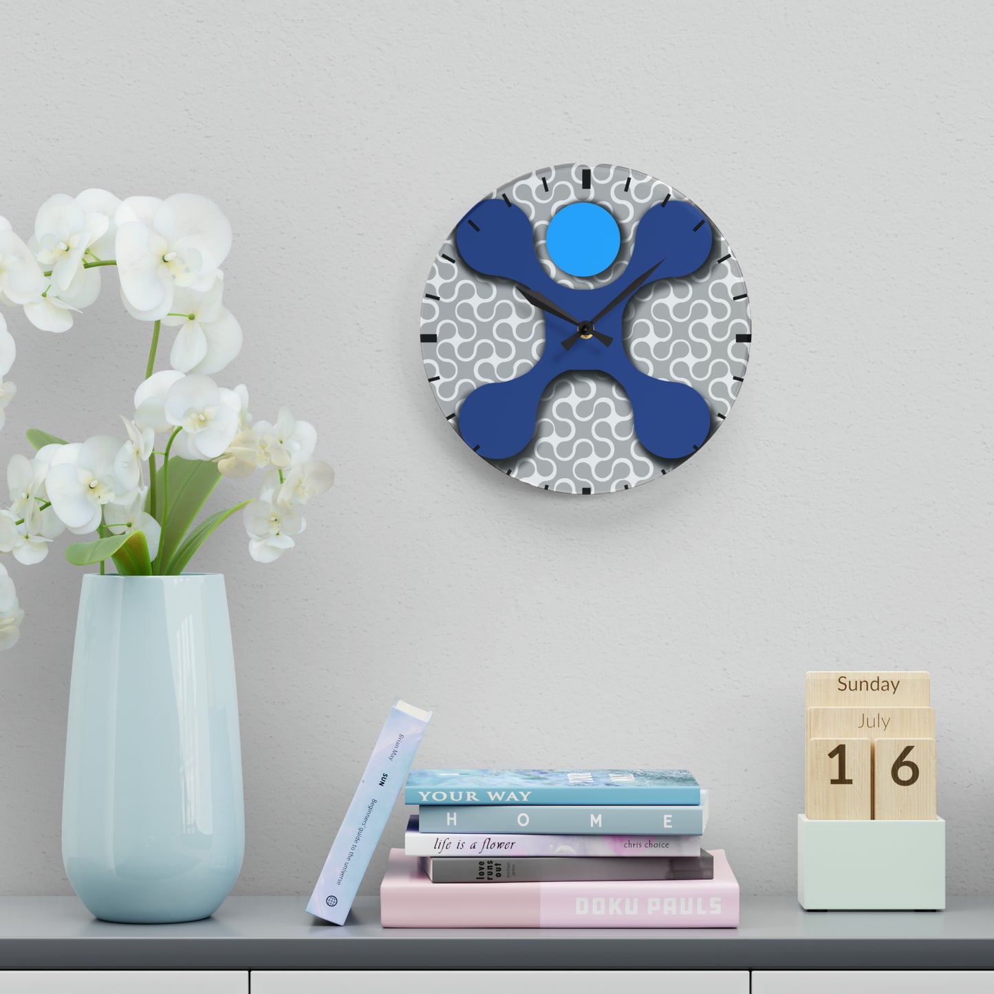 Contemporary acrylic wall Clock, modern timepiece for any space (X Gift)