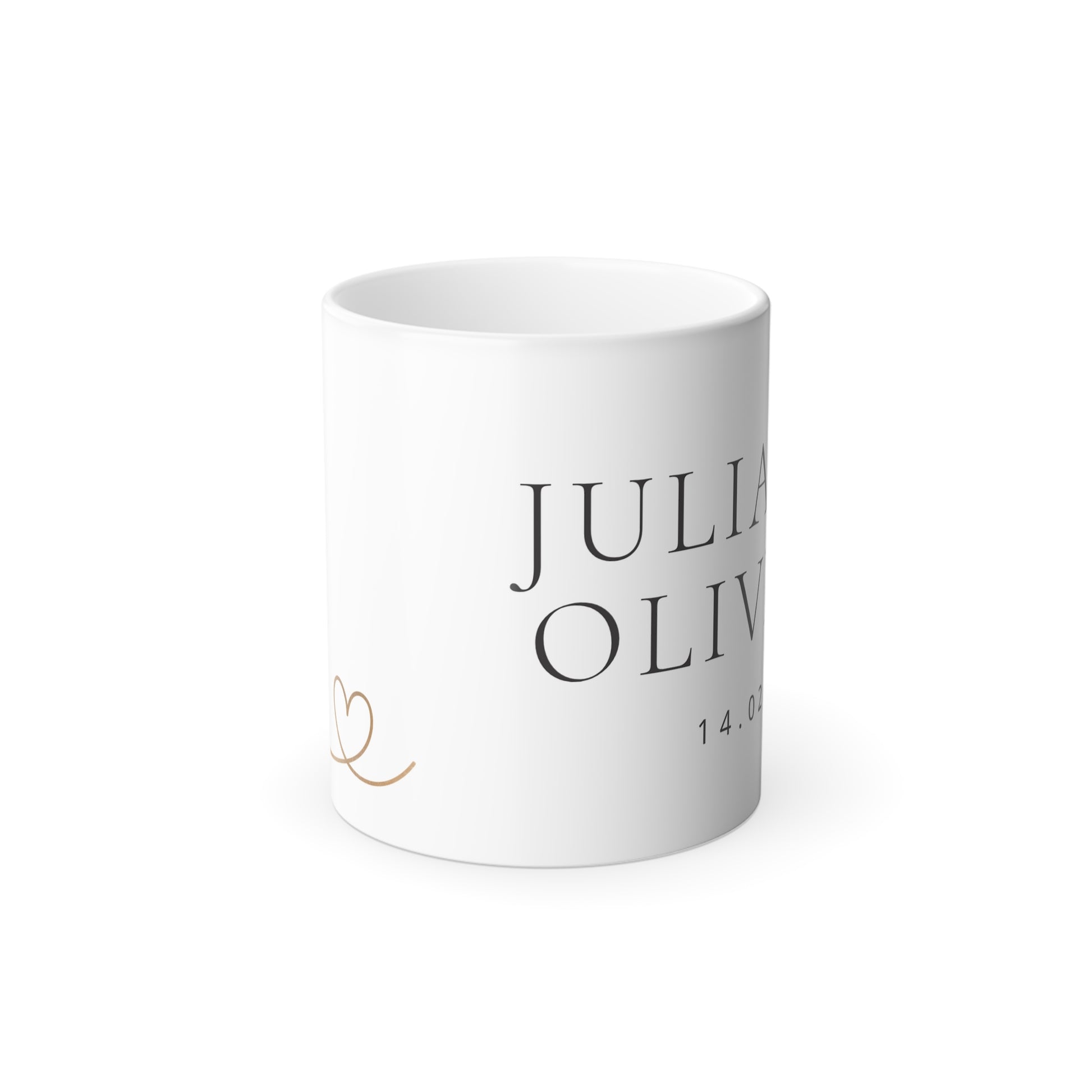 Color morphing ceramic custom Mug 11oz (Personalize with name and date)