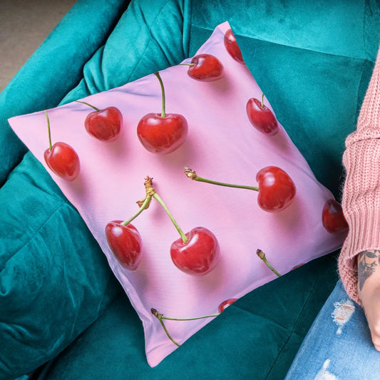 Modern and personalized cushion to decorate any space (Custom Cherries design)