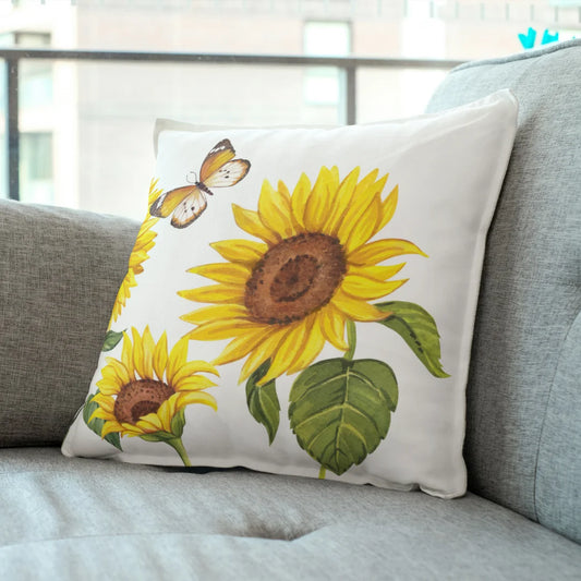 Modern and personalized cushion to decorate any space (Custom Sunflowers design)