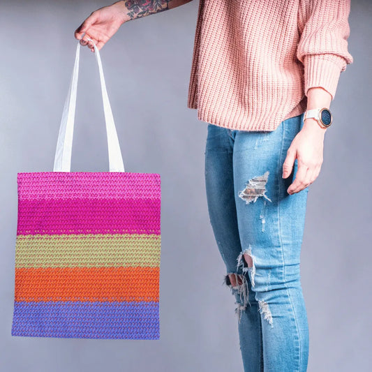 Personalized Tote Bag for daily use (Crochet fabric pattern)
