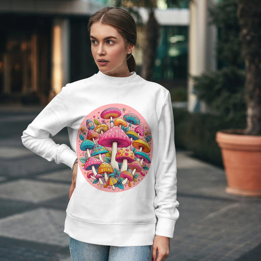 Personalized premium sweatshirt for her, comfort and style, mushroom design, mother's day, gifts for her