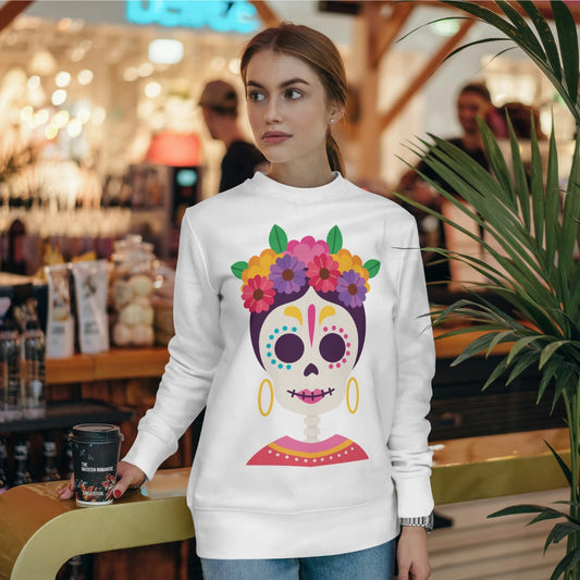 Personalized premium sweatshirt for her, comfort and style, catrina design, mother's day, gifts for her