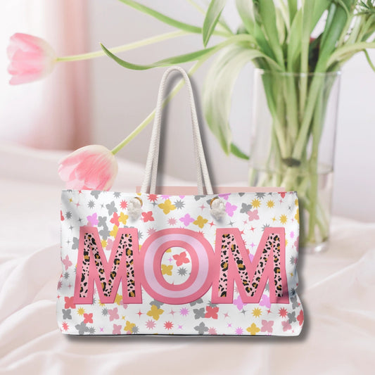 Personalized spacious Weekender Bag, Mother's Day, flower designs, Gifts for mom's day, custom mama bag (mom)