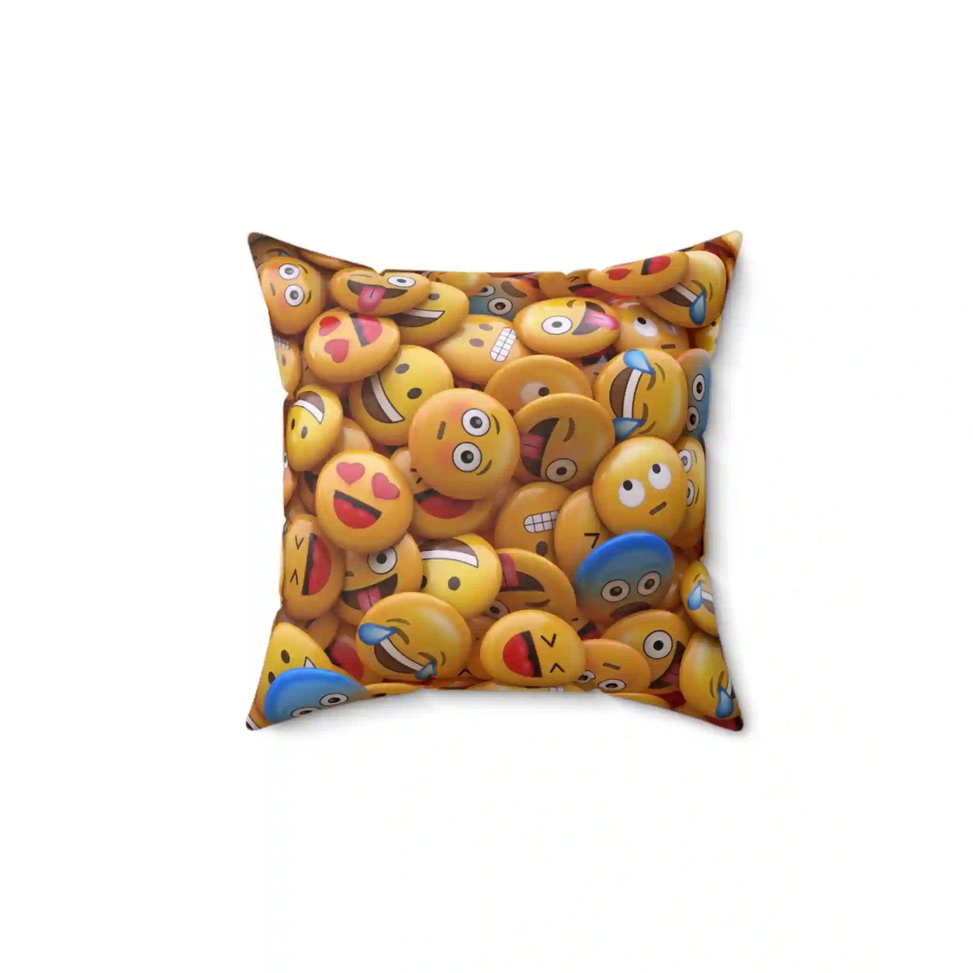 Spun Polyester Square Pillow (Emoji)