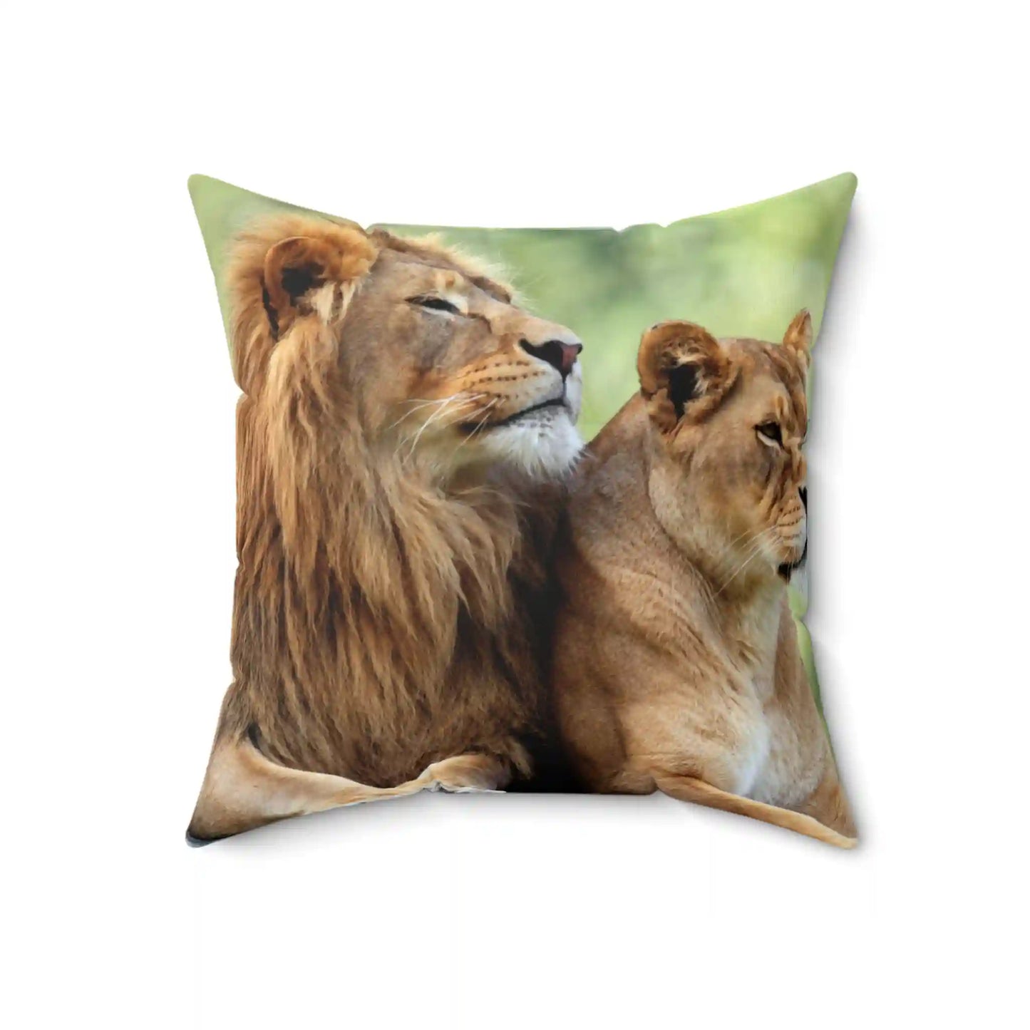 Spun Polyester Square Pillow (Lions)