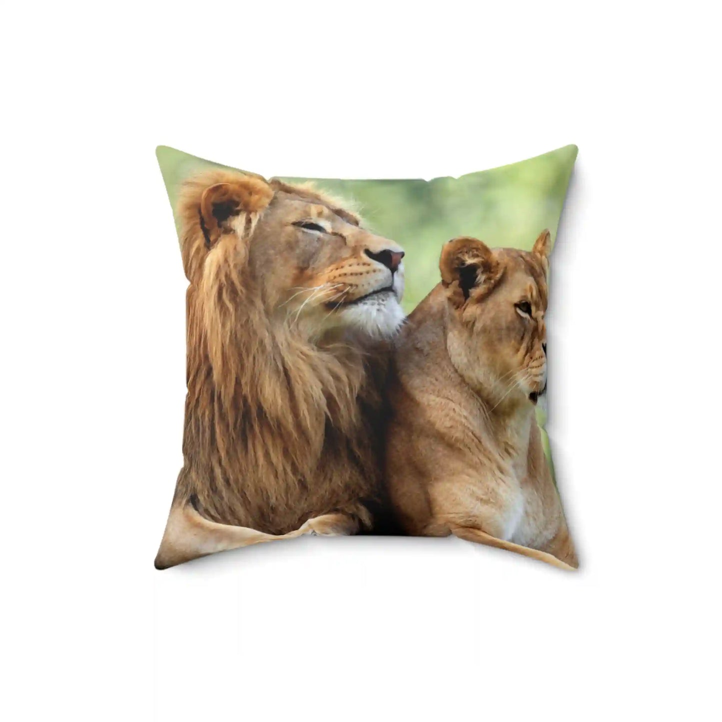 Spun Polyester Square Pillow (Lions)