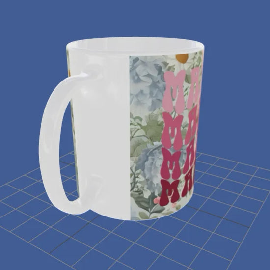 Mug with custom design 11oz, gifts for mom, personalized Cup for mom, mama gifts, floral design